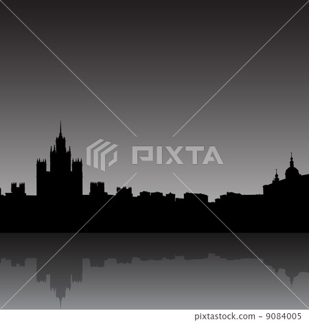 Moscow city silhouette skyline vector illustration - Stock Illustration ...