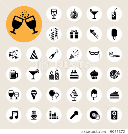 Party and Celebration icon set. 9085872