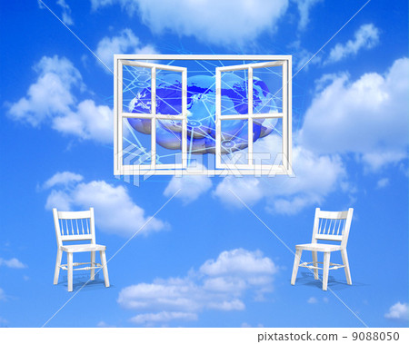 Earth's Internet network seen from the windows / cloud 9088050