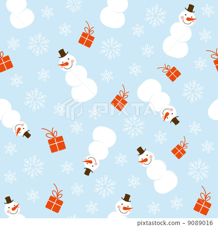 Christmas seamless pattern with snowman - Stock Illustration [9089016 ...