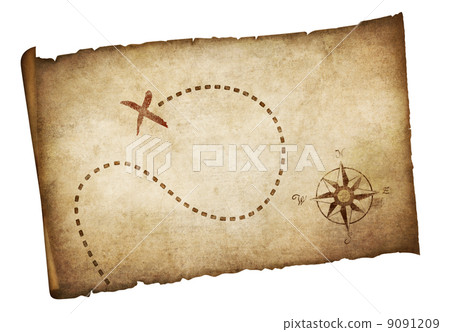 Pirates old treasure map isolated Pirates old treasure map isolated 9091209