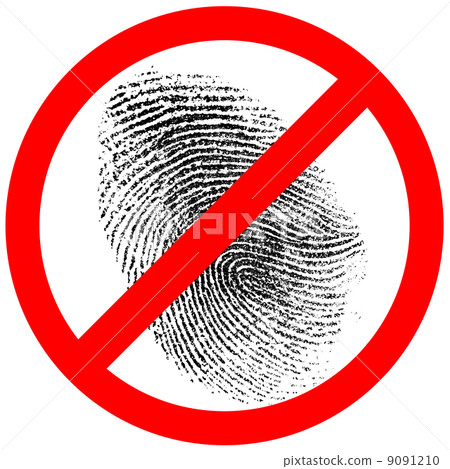 no fingerprint or finger print forbidden sign 9091210