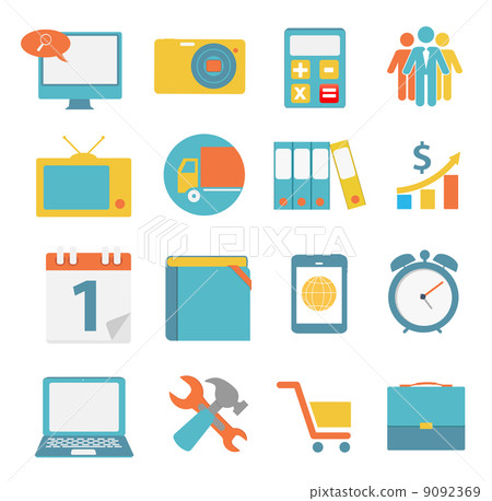 Modern Flat Icon Set for Web and Mobile... - Stock Illustration ...