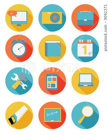Modern Flat Icon Set for Web and Mobile... - Stock Illustration ...