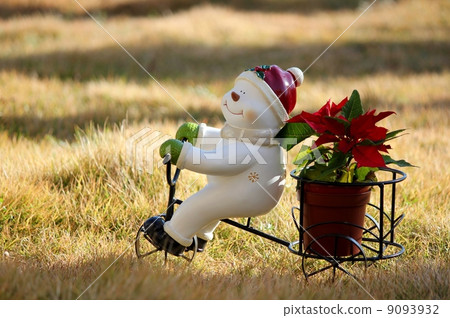Snowman sipping a bicycle 9093932