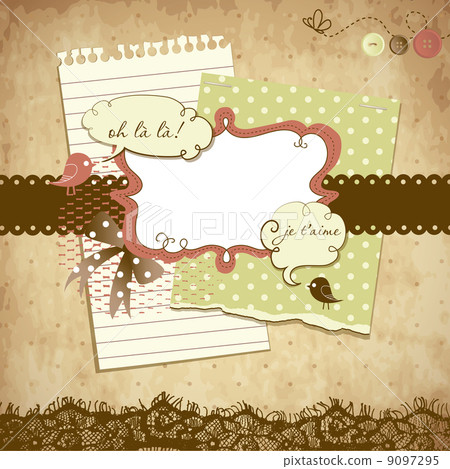scrapbook, scrap, ribbon - Stock Illustration [9097295] - PIXTA