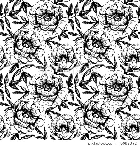 Seamless floral pattern with roses 9098352