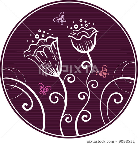 Floral background with butterfly 9098531