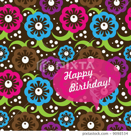Birthday card with abstract seamless pattern Birthday card with abstract seamless pattern 9098534