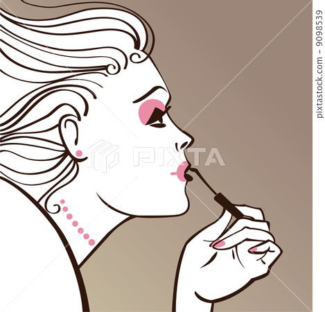 .Beautiful woman applying make-up .Beautiful woman applying make-up 9098539