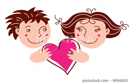 Cartoon boy and girl in love 9098893