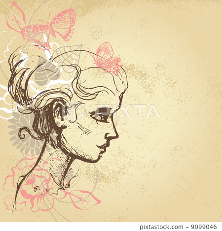 Beautiful girl with butterfly 9099046