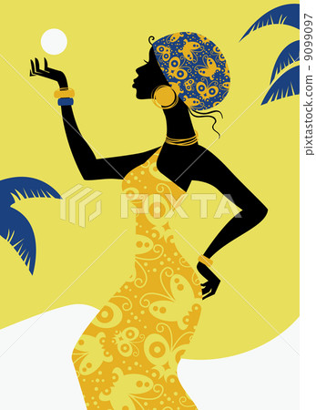 African girl silhouette 9099097