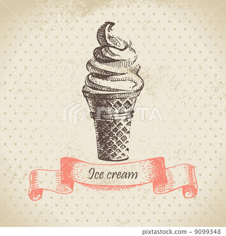 Ice cream, hand drawn illustration 9099348