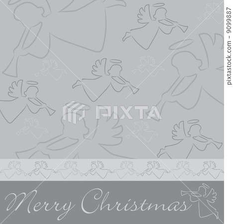 Hand drawn angel "Merry Christmas" card in vector format. Hand drawn angel "Merry Christmas" card in vector format. 9099887