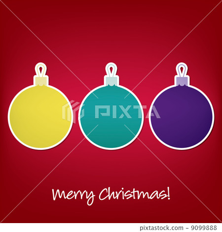 Merry Christmas sticker bauble card in vector format. 9099888