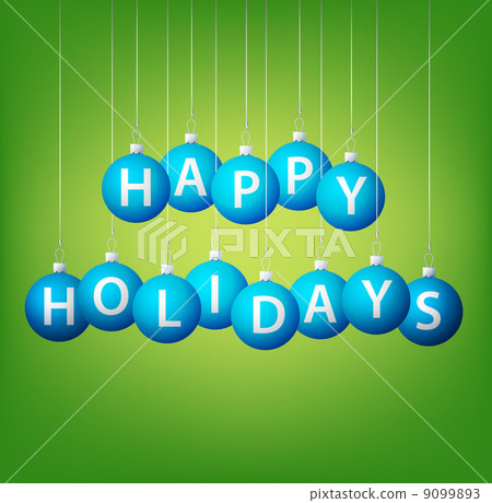 Happy Holidays hanging bauble card in vector format. 9099893