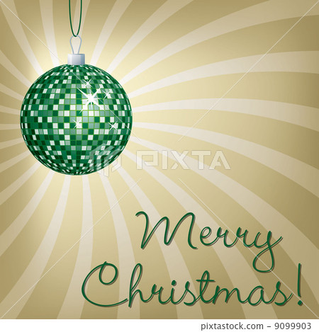 Mirror ball Merry Christmas card in vector format. 9099903