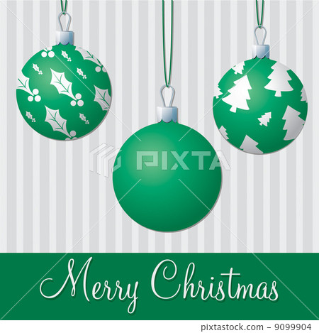 Formal green and silver Christmas card in vector format. Formal green and silver Christmas card in vector format. 9099904