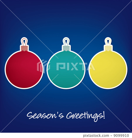Season's Greetings sticker bauble card in vector format. 9099910