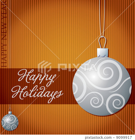 Happy Holidays swirl bauble card in vector format. Happy Holidays swirl bauble card in vector format. 9099917