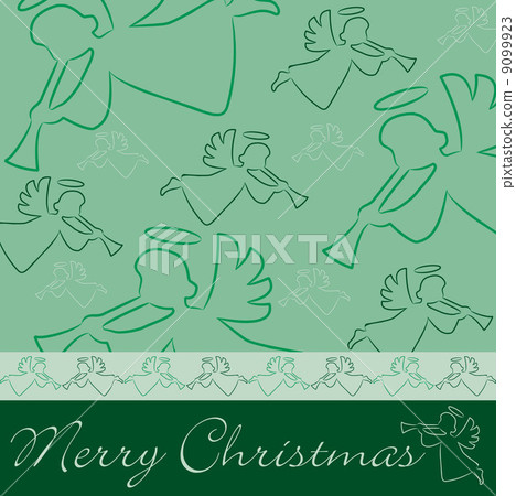 Hand drawn angel "Merry Christmas" card in vector format. Hand drawn angel "Merry Christmas" card in vector format. 9099923