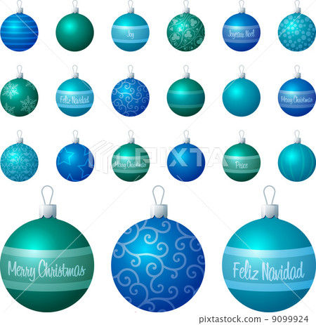 A vector illustration of blue and aqua different patterned Chris A vector illustration of blue and aqua different patterned Chris 9099924