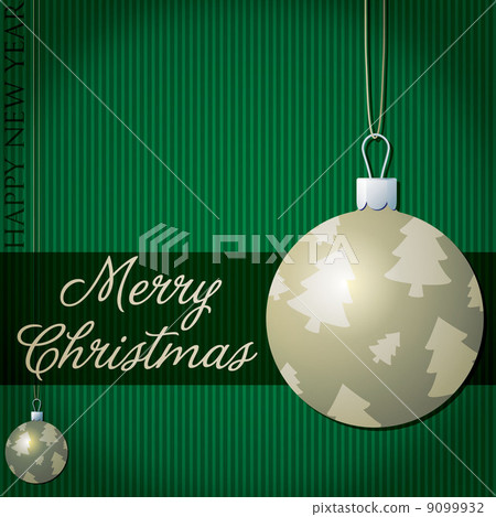 Merry Christmas tree bauble card in vector format. Merry Christmas tree bauble card in vector format. 9099932