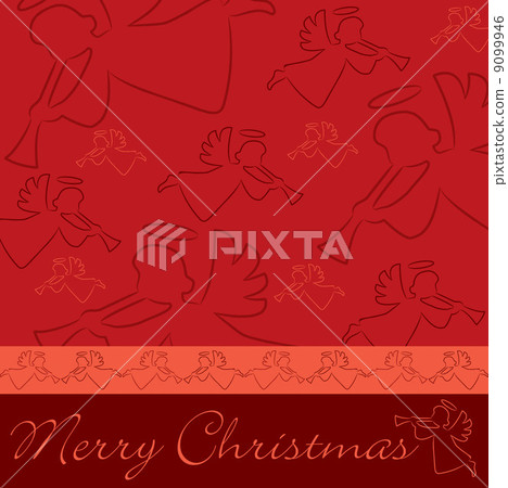Hand drawn angel "Merry Christmas" card in vector format. Hand drawn angel "Merry Christmas" card in vector format. 9099946