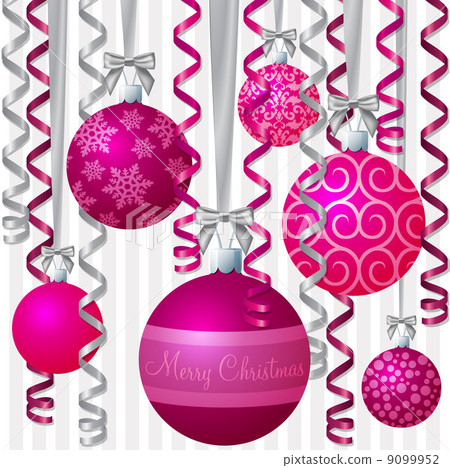 Ribbon and bauble inspired Christmas card in vector format. 9099952