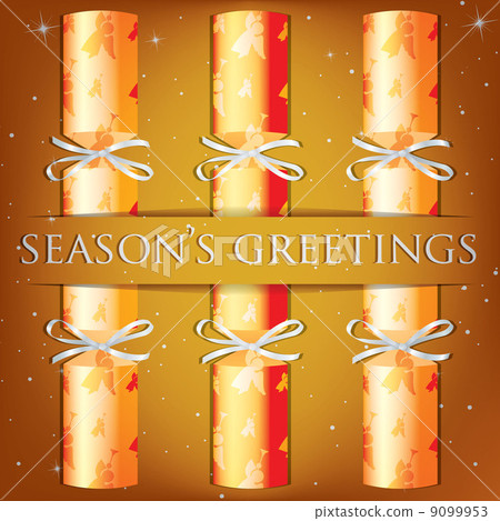 Season's Greetings angel cracker card in vector format. 9099953