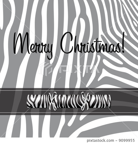 Zebra Christmas cracker card in vector format. 9099955