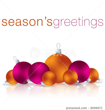 Season's Greetings bauble card in vector format. Season's Greetings bauble card in vector format. 9099971