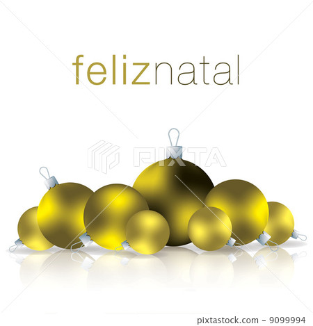 Portuguese Merry Christmas bauble card in vector format. Portuguese Merry Christmas bauble card in vector format. 9099994