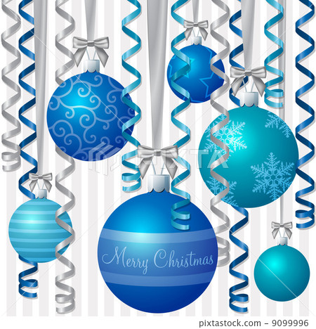 Ribbon and bauble inspired Christmas card in vector format. 9099996