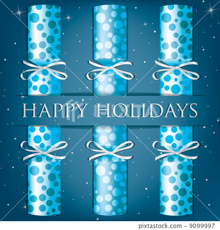 Happy Holidays spotty cracker card in vector format. 9099997