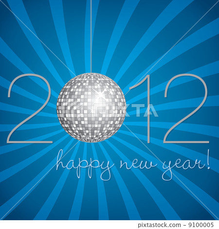 Disco ball Happy New Year Card in vector format. Disco ball Happy New Year Card in vector format. 9100005
