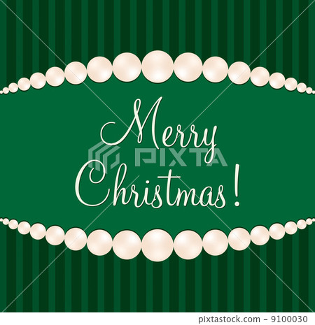 Green pearl Christmas card in vector format. Green pearl Christmas card in vector format. 9100030