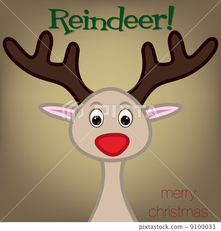 Cute Reindeer Christmas card in vector format. Cute Reindeer Christmas card in vector format. 9100031