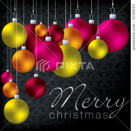 Bright group of baubles card in vector format. Bright group of baubles card in vector format. 9100033
