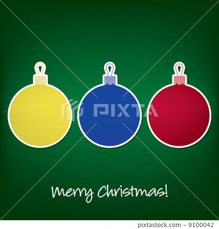 Merry Christmas sticker bauble card in vector format. Merry Christmas sticker bauble card in vector format. 9100042