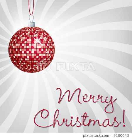 Mirror ball Merry Christmas card in vector format. Mirror ball Merry Christmas card in vector format. 9100043