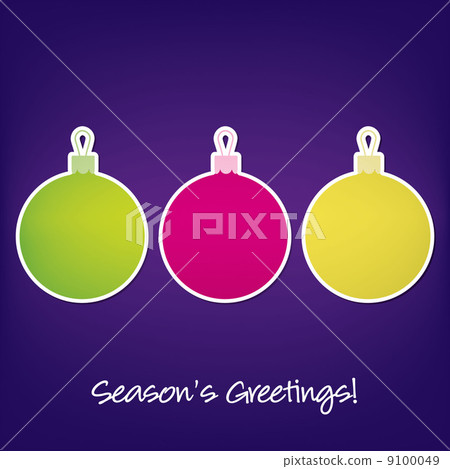 Season's Greetings sticker bauble card in vector format. 9100049