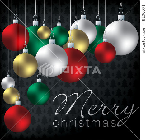 Bright group of baubles card in vector format. Bright group of baubles card in vector format. 9100071
