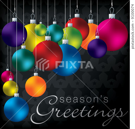 Bright group of baubles card in vector format. Bright group of baubles card in vector format. 9100074