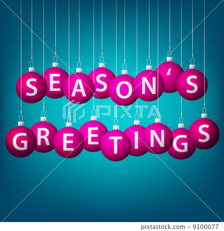 Season's Greetings hanging bauble card in vector format. Season's Greetings hanging bauble card in vector format. 9100077