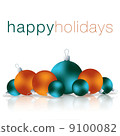 Happy Holidays bauble card in vector format. 9100082