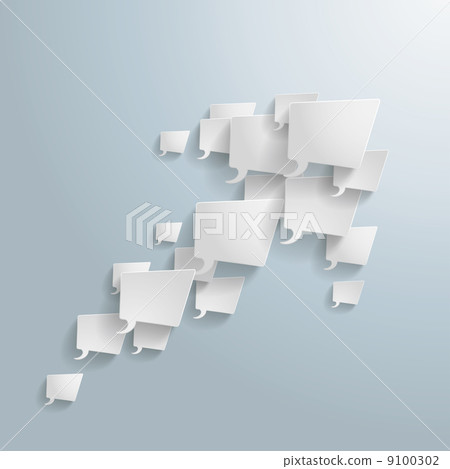 White Rectangle Speech Bubbles Arrow 9100302