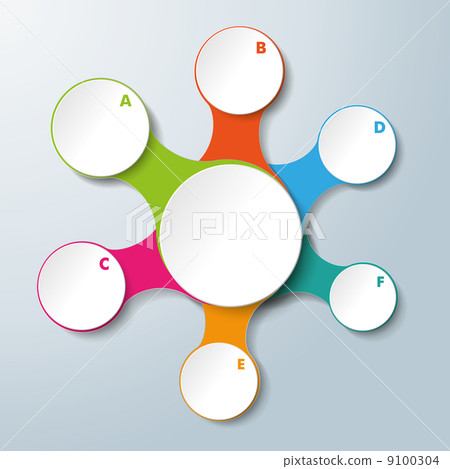 Infographic White Connected Circles 6 Options 9100304