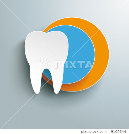 White Tooth Blue Orange Design White Tooth Blue Orange Design 9100644